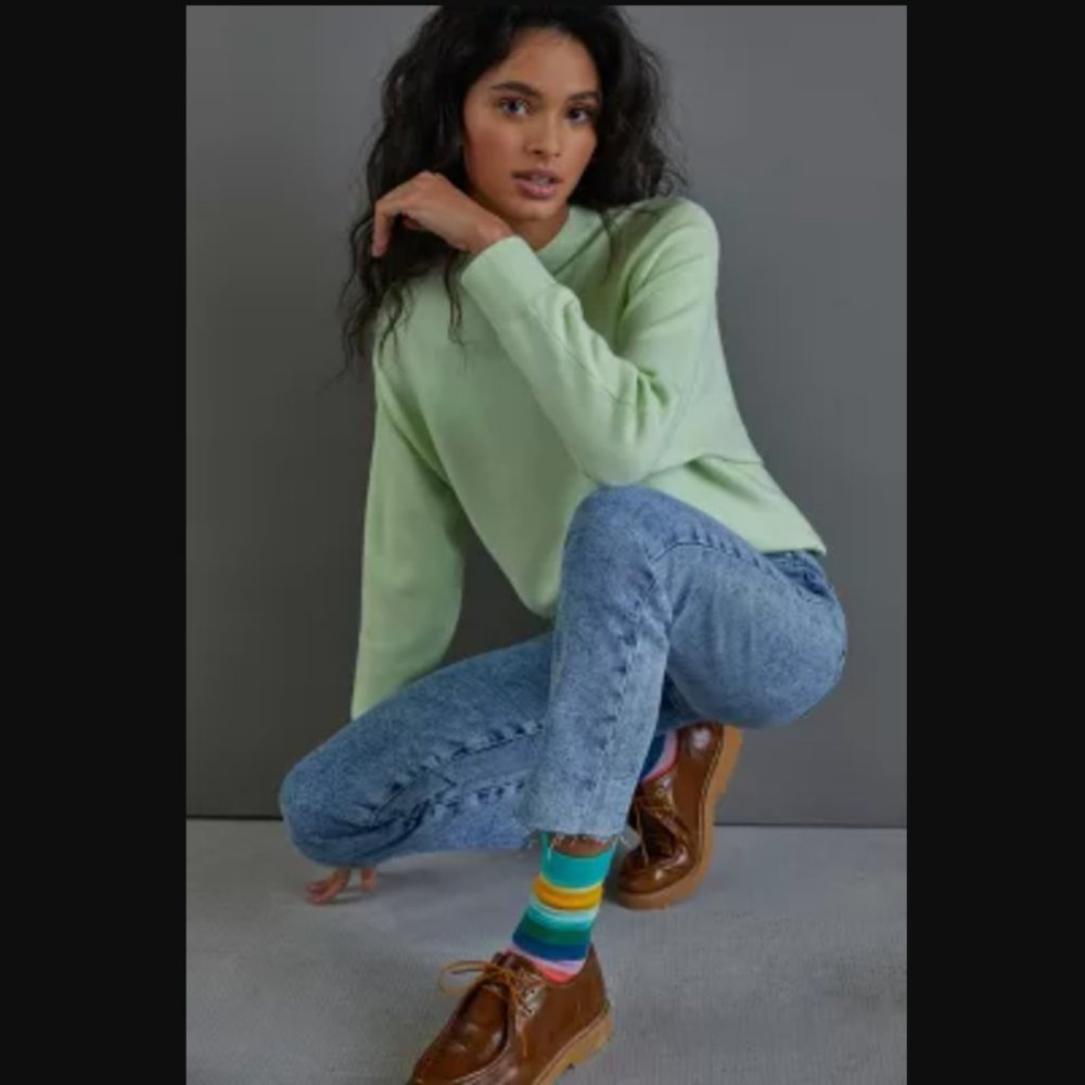 Anthropologie green mock neck sweater